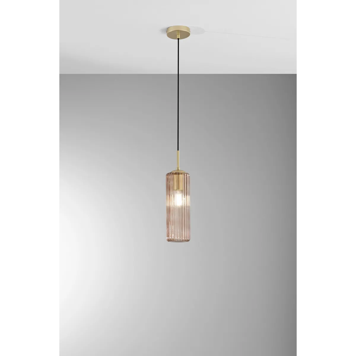 SOSPENSIONE VENICE AMBRA IN VETRO 1XE27 D15X200CM