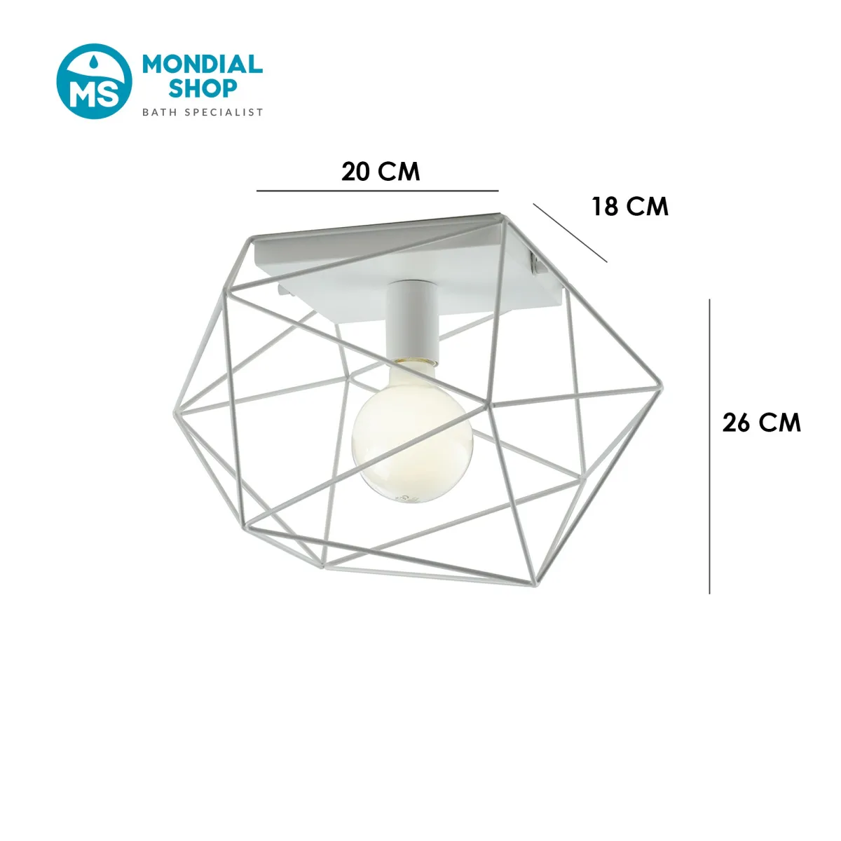 Geometrische Metall-Deckenleuchte | Mondialshop