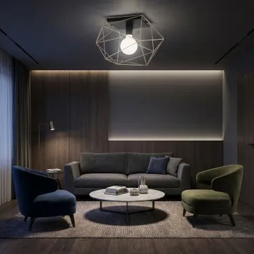 Geometrische Metall-Deckenleuchte | Mondialshop