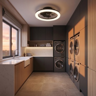 Plafonnier LED avec ventilateur et télécommande | Mondialshop