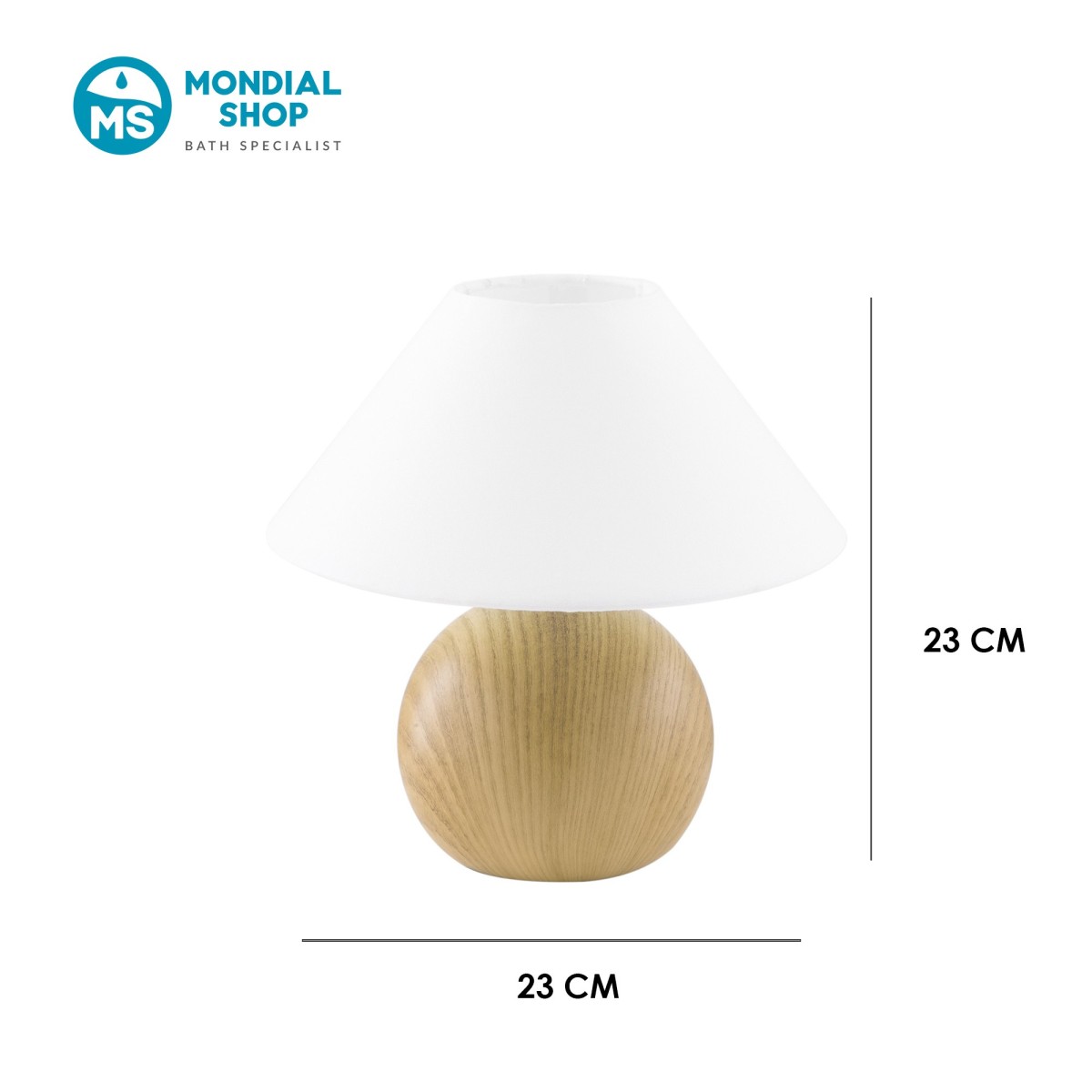 Lampe de table en pin clair et blanc effet bois |...