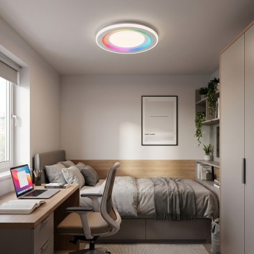 Plafonnier LED 40 W en acrylique blanc | Mondialshop