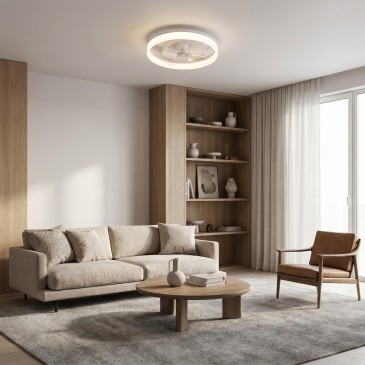 Plafoniera LED moderna con ventilatore integrato in ACRILICO bianco 30W