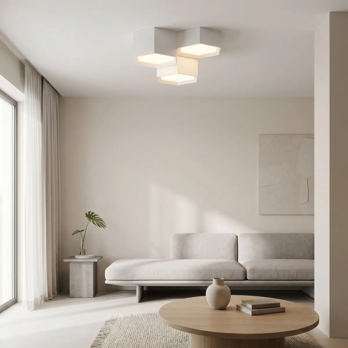 Plafonnier LED blanc moderne 36 W | Mondialshop