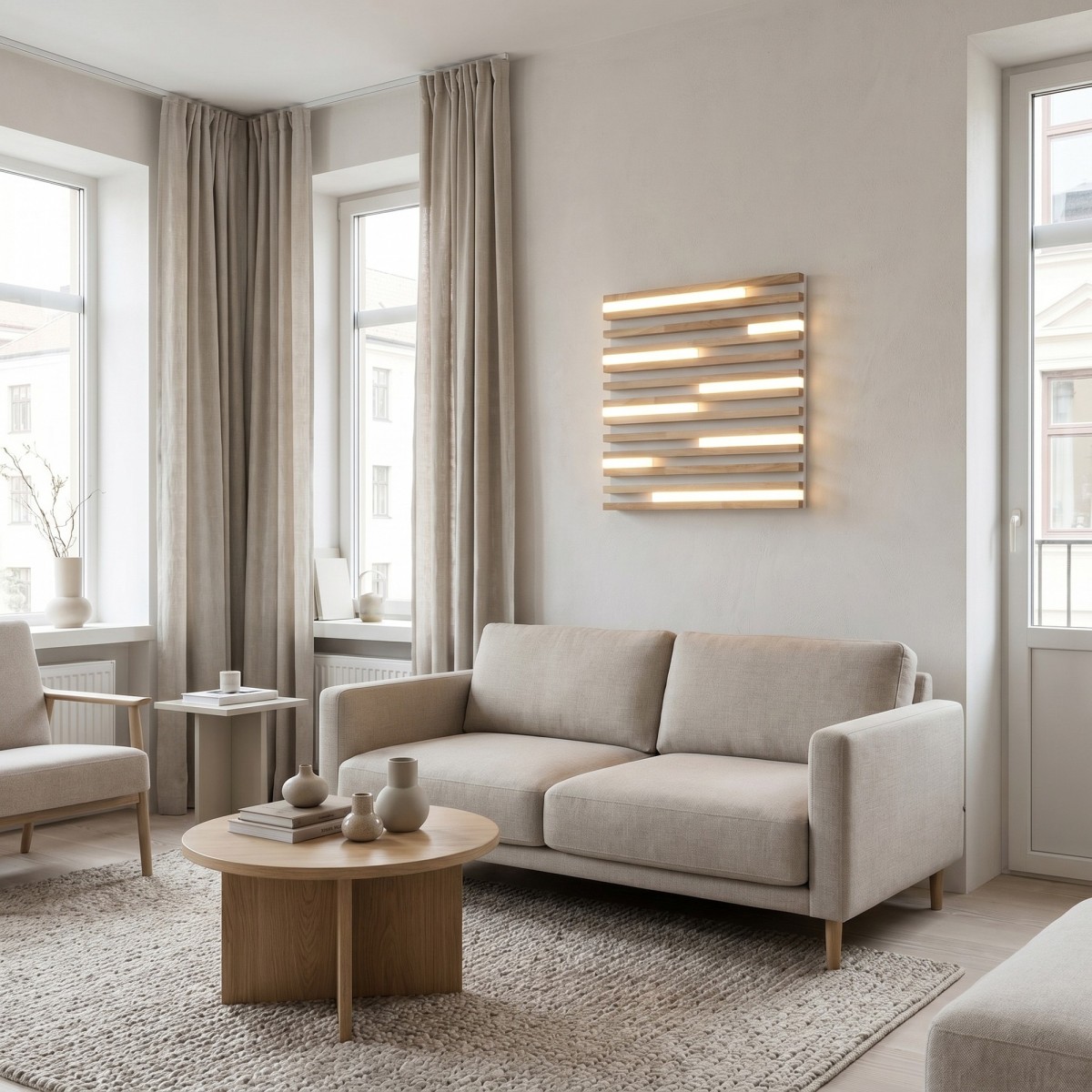 24-W-LED-Deckenleuchte in Ahorn oder Eiche | Mondialshop