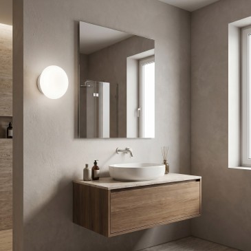 Applique design moderno per ambiente bagno tonda bianca