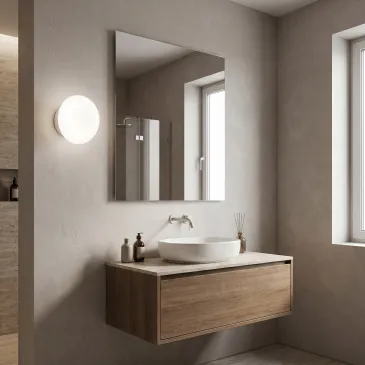 Moderne runde weiße Badezimmer-Wandleuchte | Mondialshop