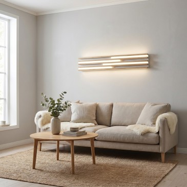Plafoniera LED rettangolare design moderno in legno nelle variante Bianca o Nera 24 W