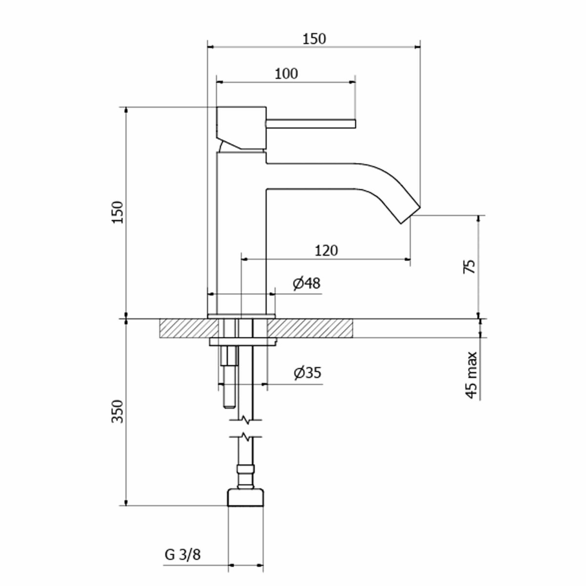 Miscelatore lavabo con scarico clic-clac City
