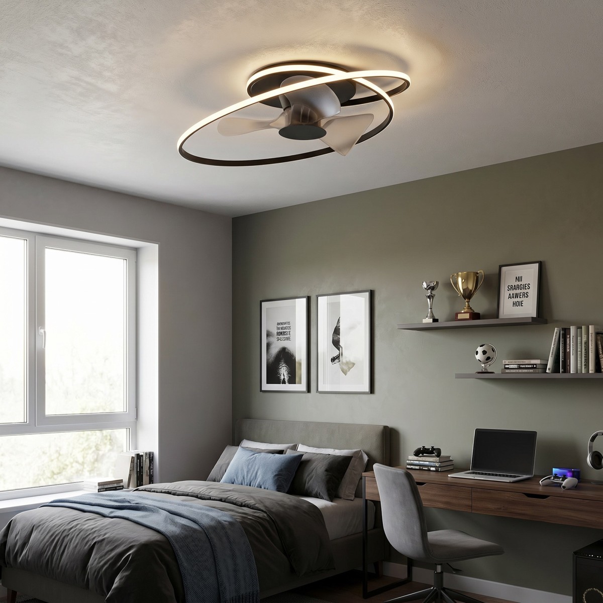 60-W-LED-Deckenleuchte mit integriertem Ventilator |...