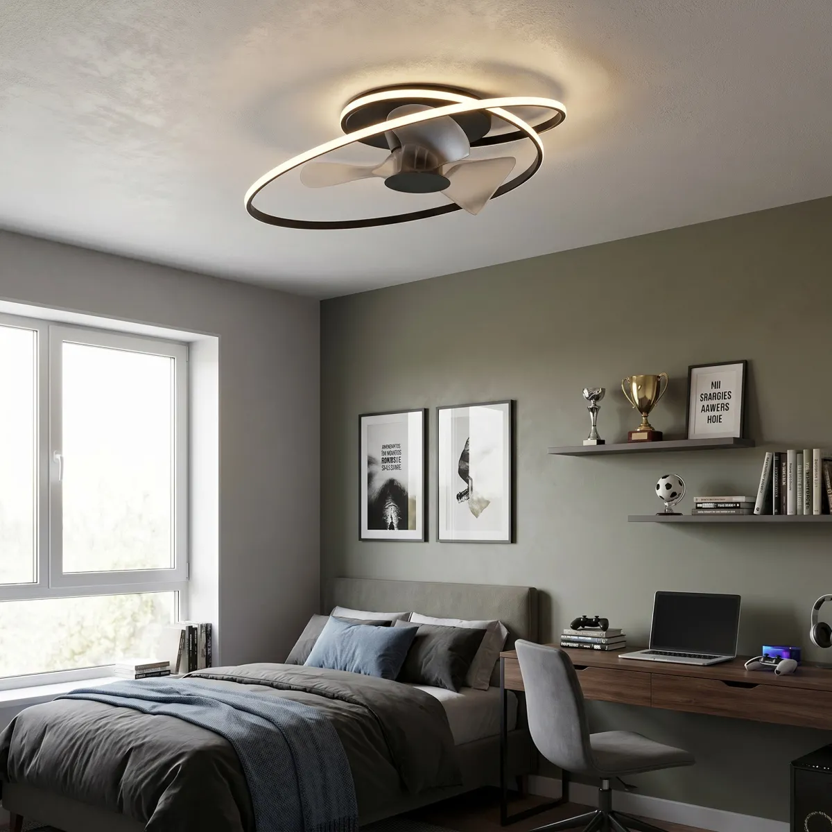 Plafonnier LED 60 W avec ventilateur intégré | Mondialshop