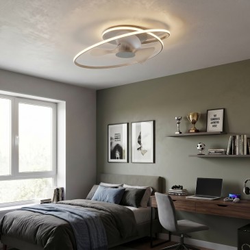 Lampada bianca con ventilatore per soffitto da interno