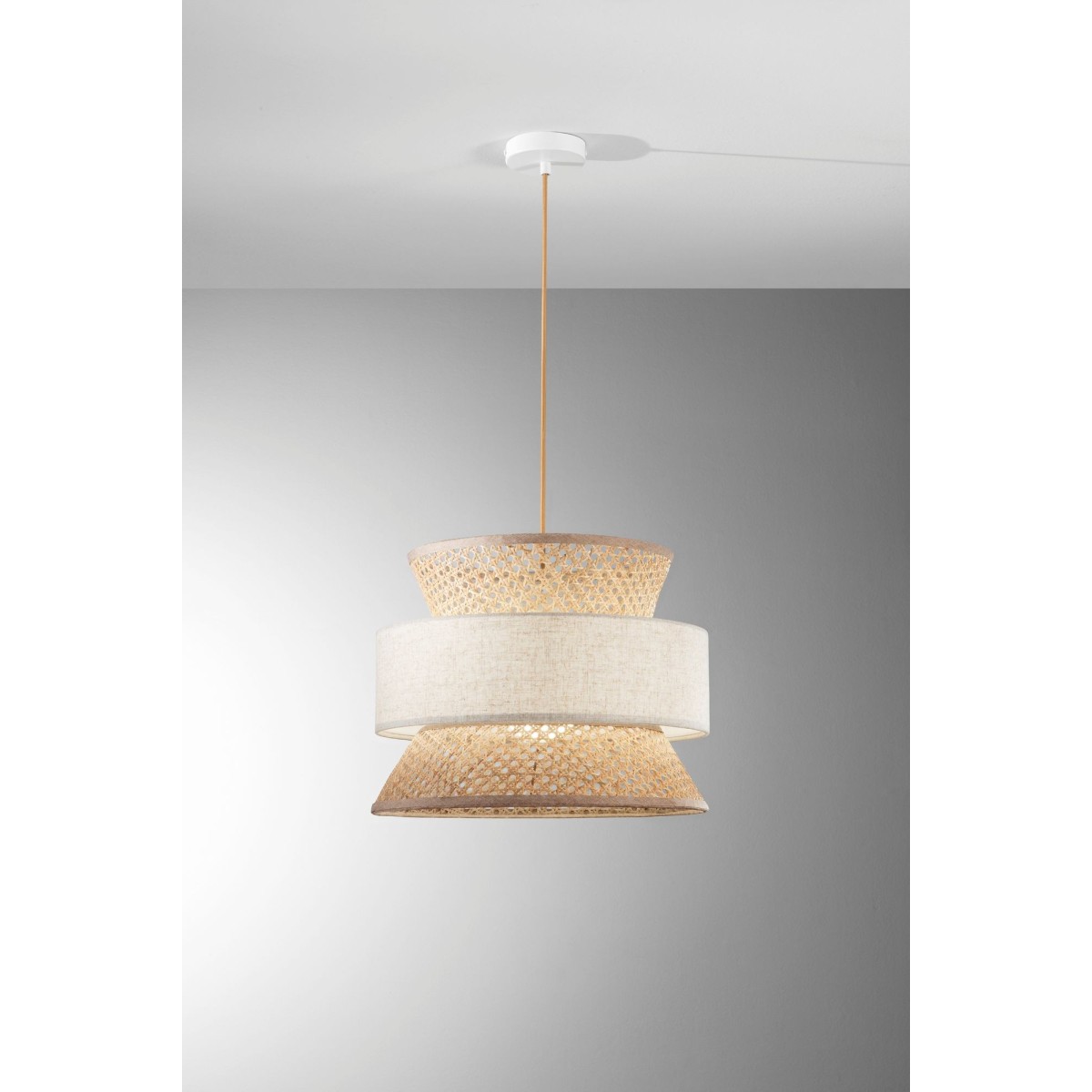 Lampadario a Sospensione in Rattan E27 | Mondialshop