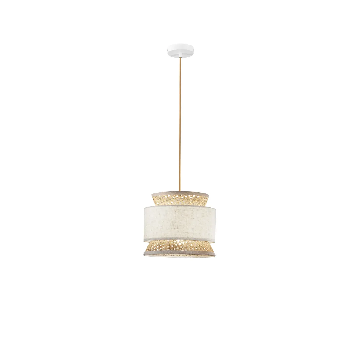 SOSPENSIONE GAZEBO BEIGE RATTAN NATURALE 1XE27 D26X200CM