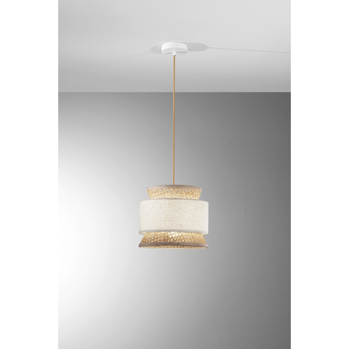 Rattan-Pendelleuchte E27 | Mondialshop