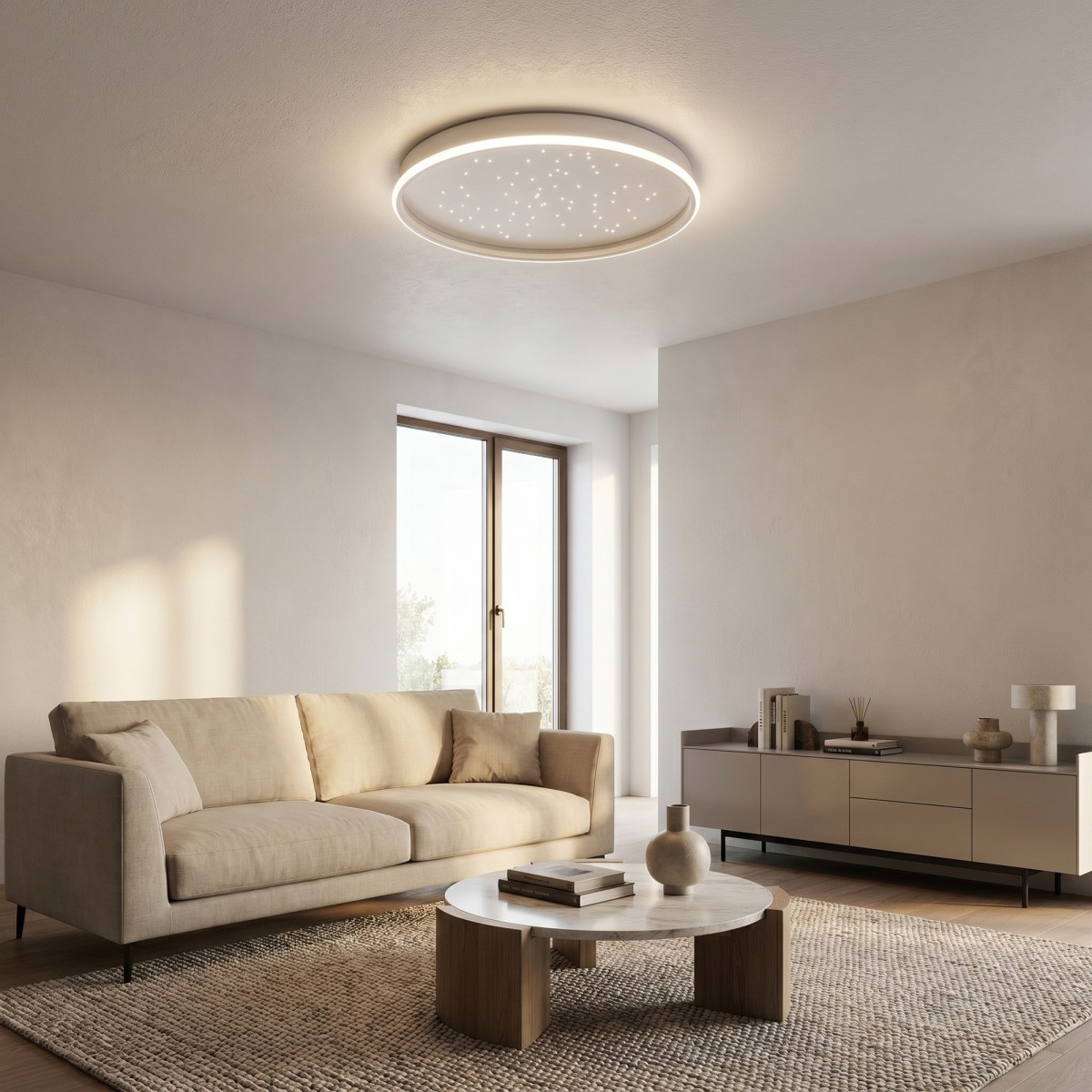 Plafonnier LED blanc moderne 50 W | Mondialshop