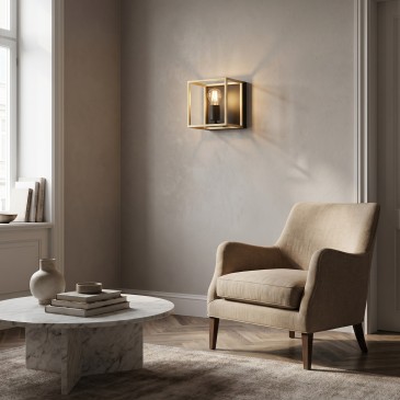 Applique vintage noire et dorée E27 | Mondialshop
