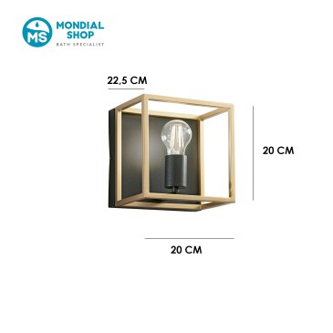 Vintage-Applikation in Schwarz und Gold, Modell E27 | Mondialshop