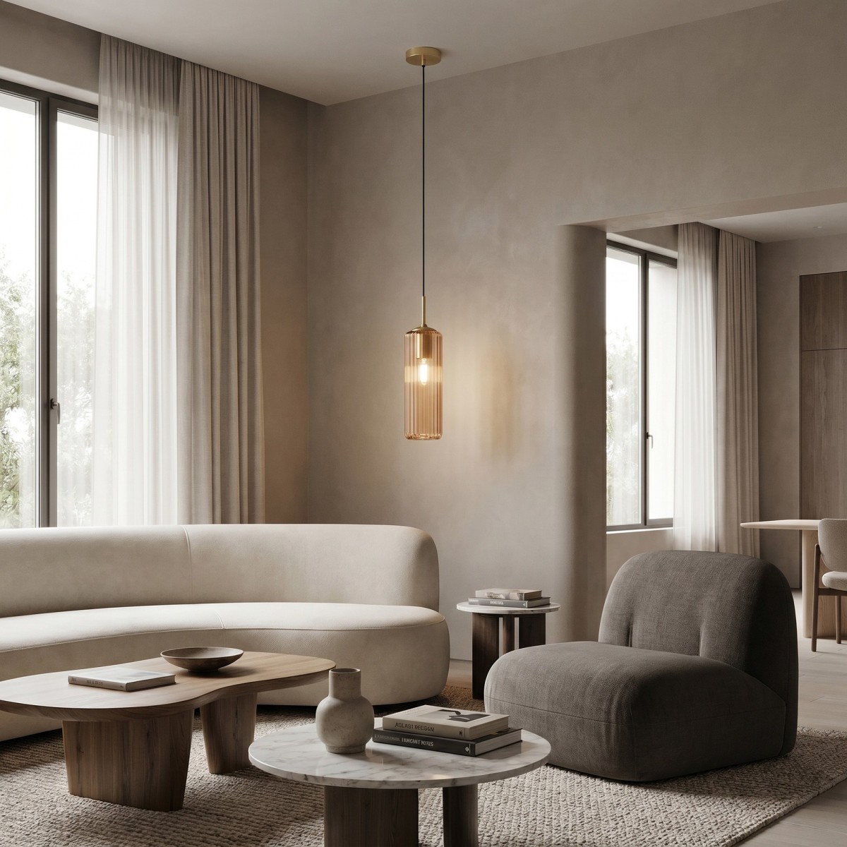 Suspension moderne en verre (E27) | Mondialshop