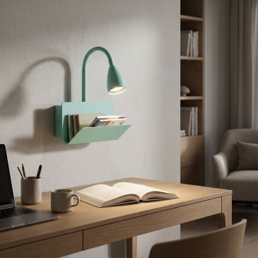 Lampada led con fissaggio a muro in colore verde