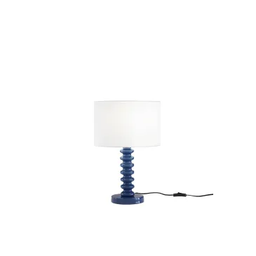 Tischleuchte aus weißem Samt und Metall | Mondialshop