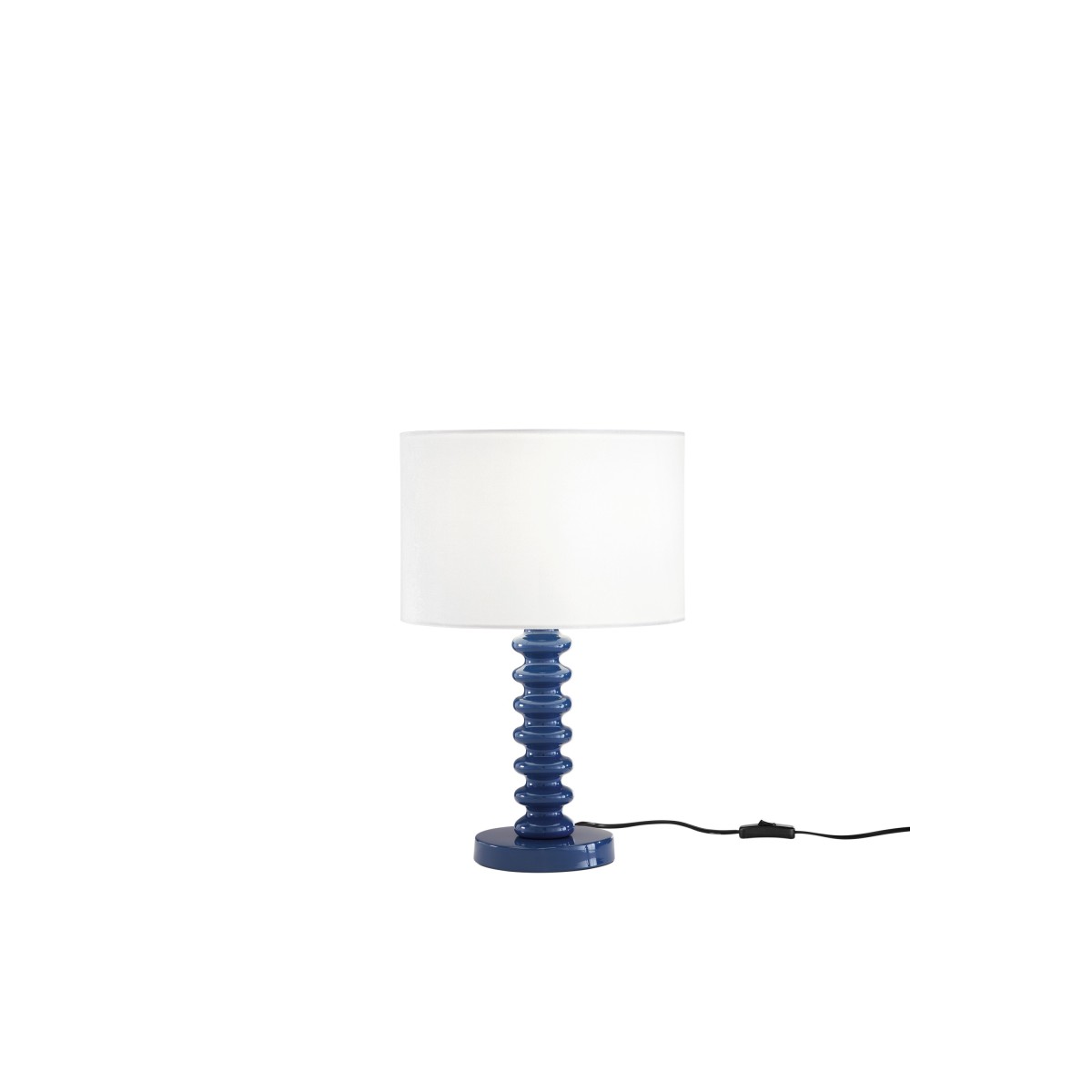 Lampe de table en velours blanc et métal | Mondialshop