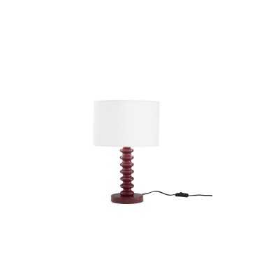 Lampe de table en velours blanc et métal | Mondialshop
