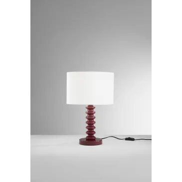 Lampada da Tavolo Velluto Bianco e Metallo | Mondialshop