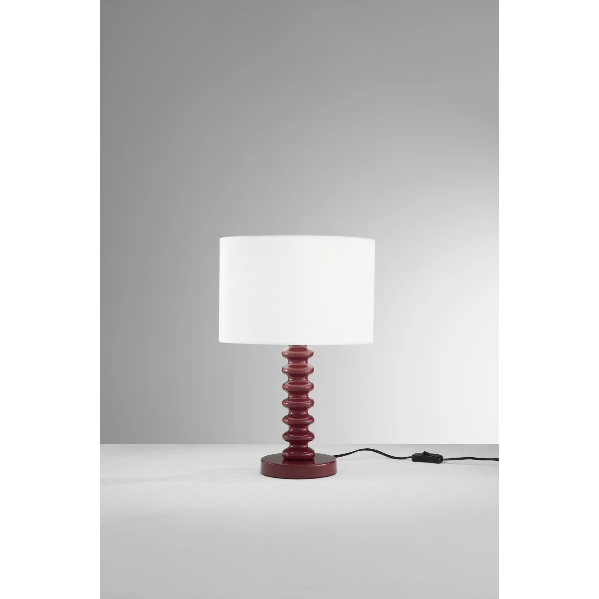 Lampada da Tavolo Velluto Bianco e Metallo | Mondialshop