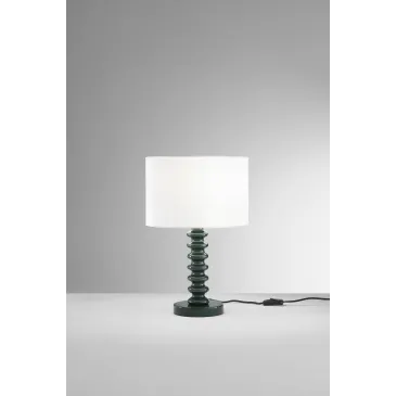 Lampada da Tavolo Velluto Bianco e Metallo | Mondialshop