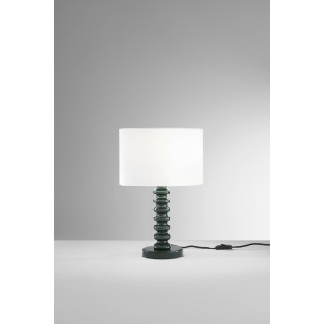 Tischleuchte aus weißem Samt und Metall | Mondialshop