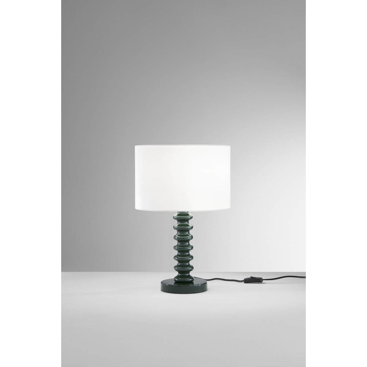 Lampe de table en velours blanc et métal | Mondialshop