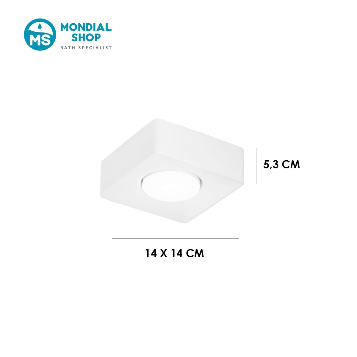 Plafonnier carré blanc moderne GX53 | Mondialshop