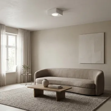 Moderne weiße quadratische Deckenleuchte GX53 | Mondialshop