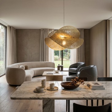 Sospensioni Lampade per interni da soffitto in oro con design forato 1XE27