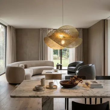 Sospensioni Lampade per interni da soffitto in oro con design forato 1XE27