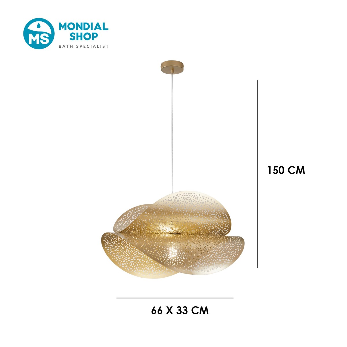 Lampada a Sospensione Oro Design Forato E27 | Mondialshop