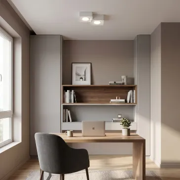 Plafoniera moderna bianca con 2 attacchi GX53 design minimale per corridoio e ingresso