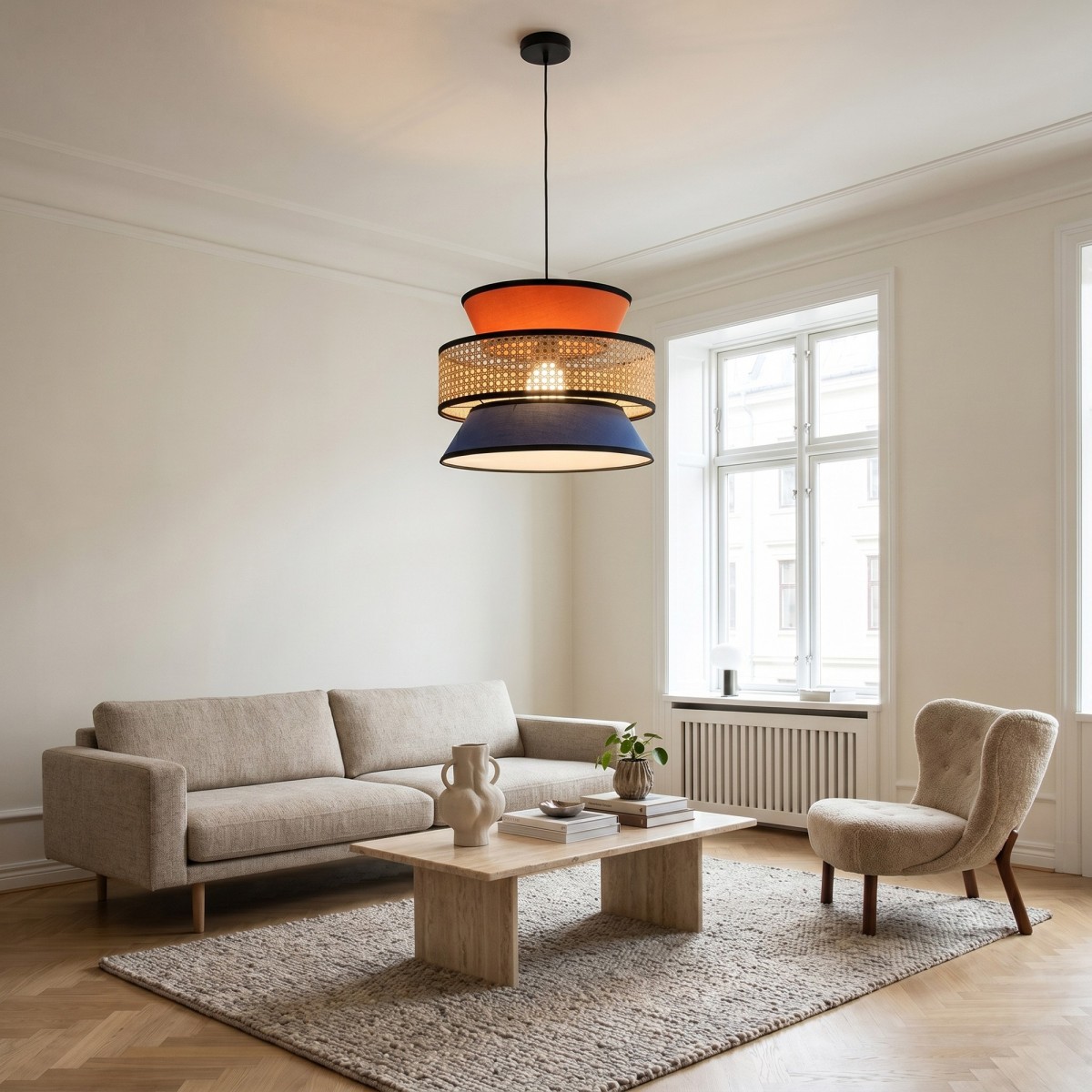 Lampadario a Sospensione in Rattan E27 | Mondialshop