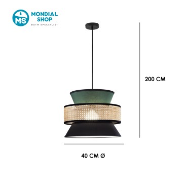 Lampadario a Sospensione in Rattan E27 | Mondialshop