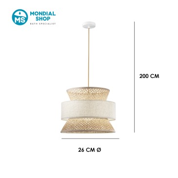 Rattan-Pendelleuchte E27 | Mondialshop