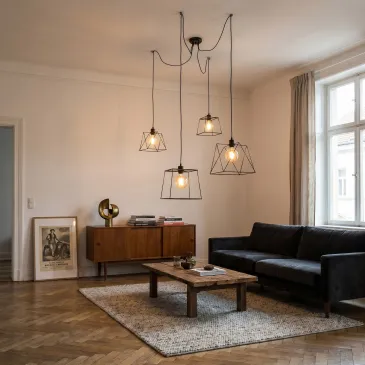 Lampadario Sospensione Nero Poligonale | Mondialshop
