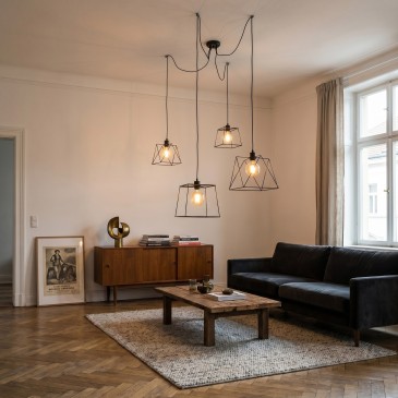 Suspension polygonale noire | Mondialshop