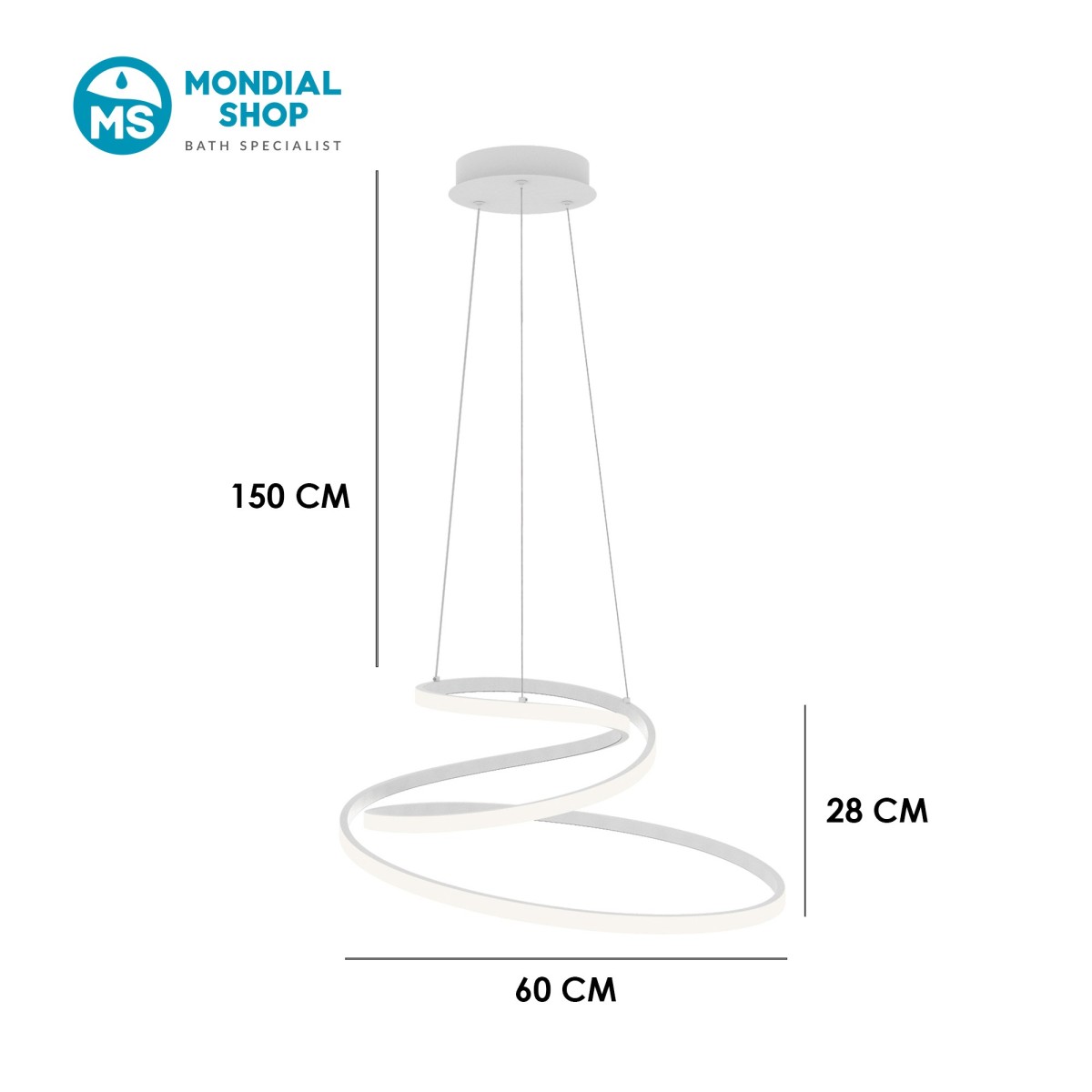 Lustre moderne à LED 8000 lumens | Mondialshop