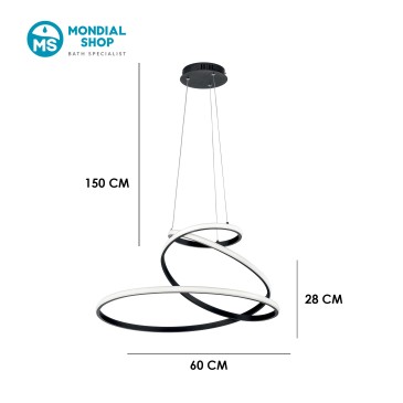 Lustre moderne à LED 8000 lumens | Mondialshop
