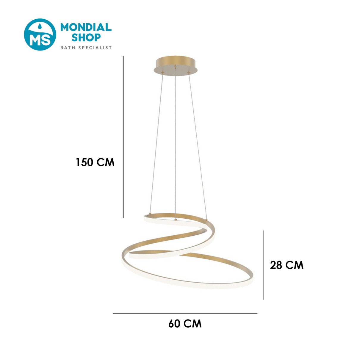 Lustre moderne à LED 8000 lumens | Mondialshop