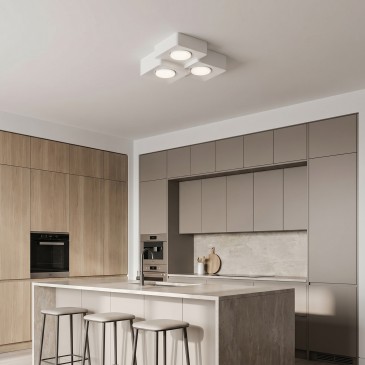 Lampada da soffitto bianca 3XGX53 Formato quadrato Ideale per cucina e corridoio