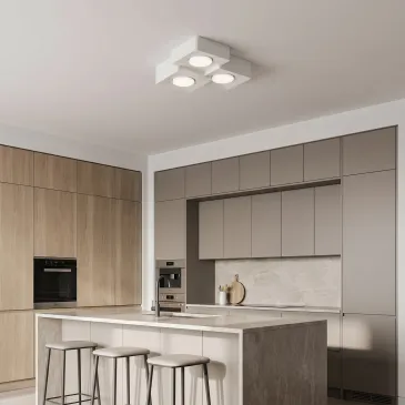 Lampada da soffitto bianca 3XGX53 Formato quadrato Ideale per cucina e corridoio