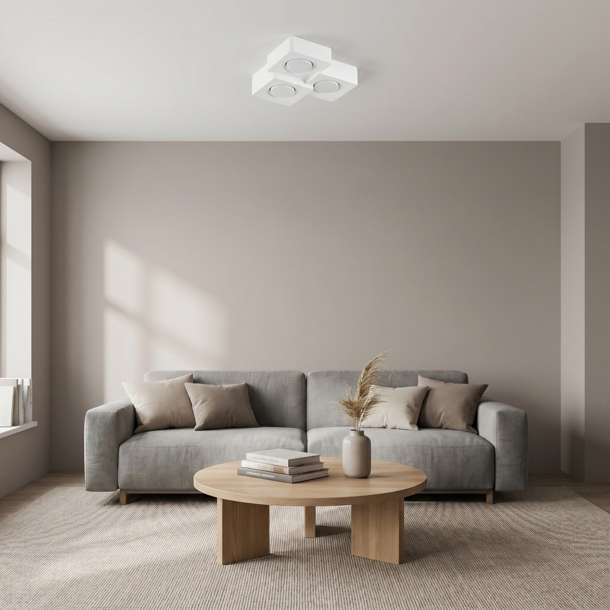 Lampada Soffitto Bianca Quadrata 3XGX53 | Mondialshop