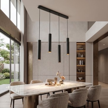 Sospensione lineare Disponibile in 3 varianti 4XGU10 Illuminazione tecnica di design